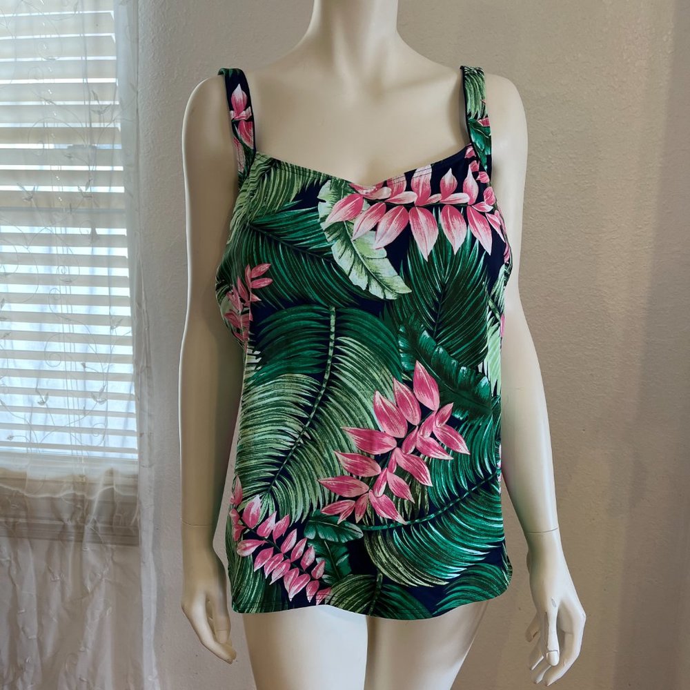 Land's End Woman's Hawaiian Swim Top Sz 18 - Picture 6 of 11